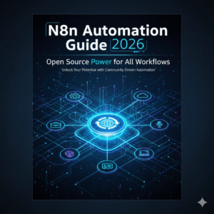 n8n workflow automation guide showing connected apps, workflow nodes, cloud hosting and self-hosting options
