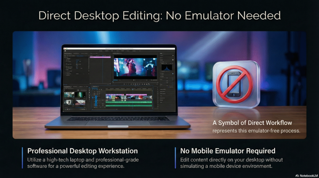 Feature image for CapCut PC guide showing professional desktop video editing workflow without using a mobile emulator.